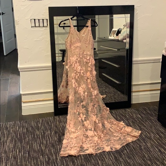 Dress The Population Long Pink Floral Gown - Picture 5 of 12